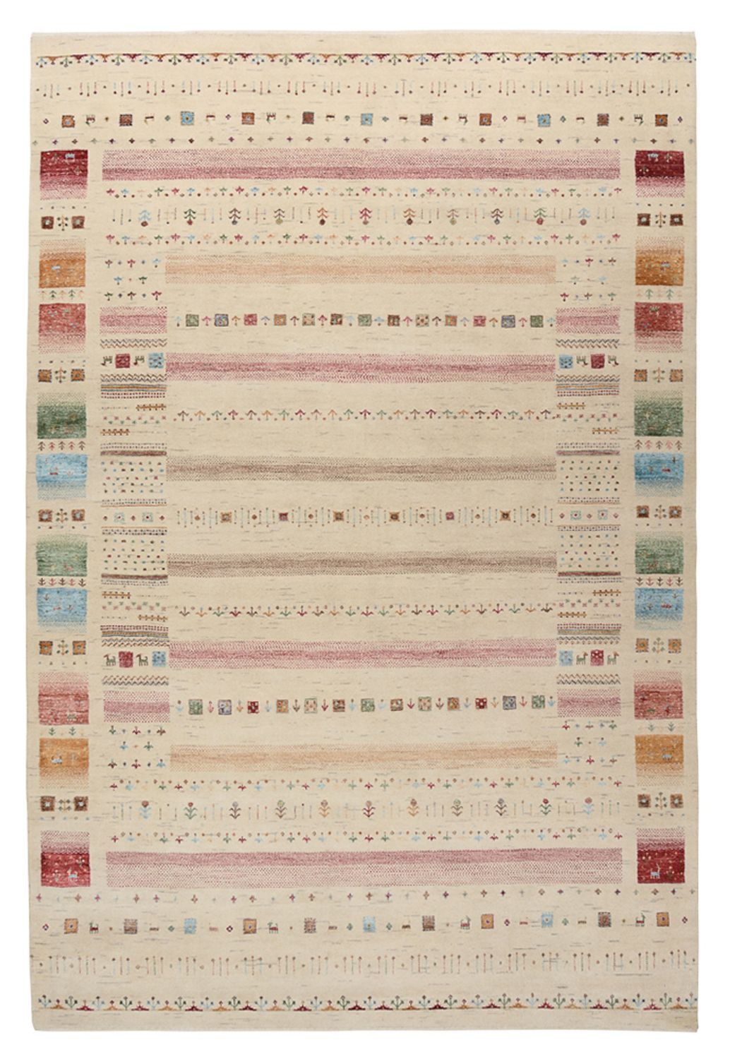 Dywan Gabbeh - Loribaft Indus - 304 x 203 cm - jasny beż