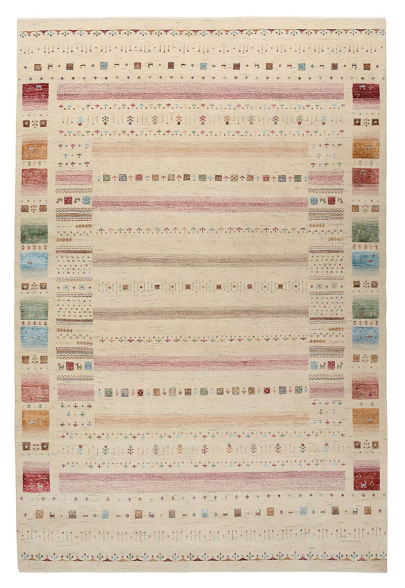 Dywan Gabbeh - Loribaft Indus - 304 x 203 cm - jasny beż