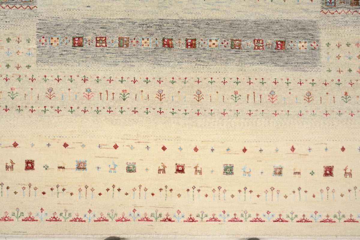 Dywan Gabbeh - Loribaft Indus - 204 x 146 cm - jasny beż