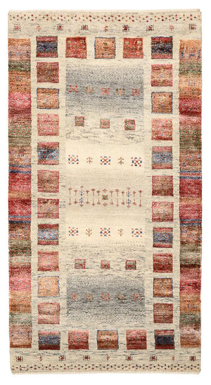 Dywan Gabbeh - Loribaft Indus - 141 x 76 cm - wielokolorowy