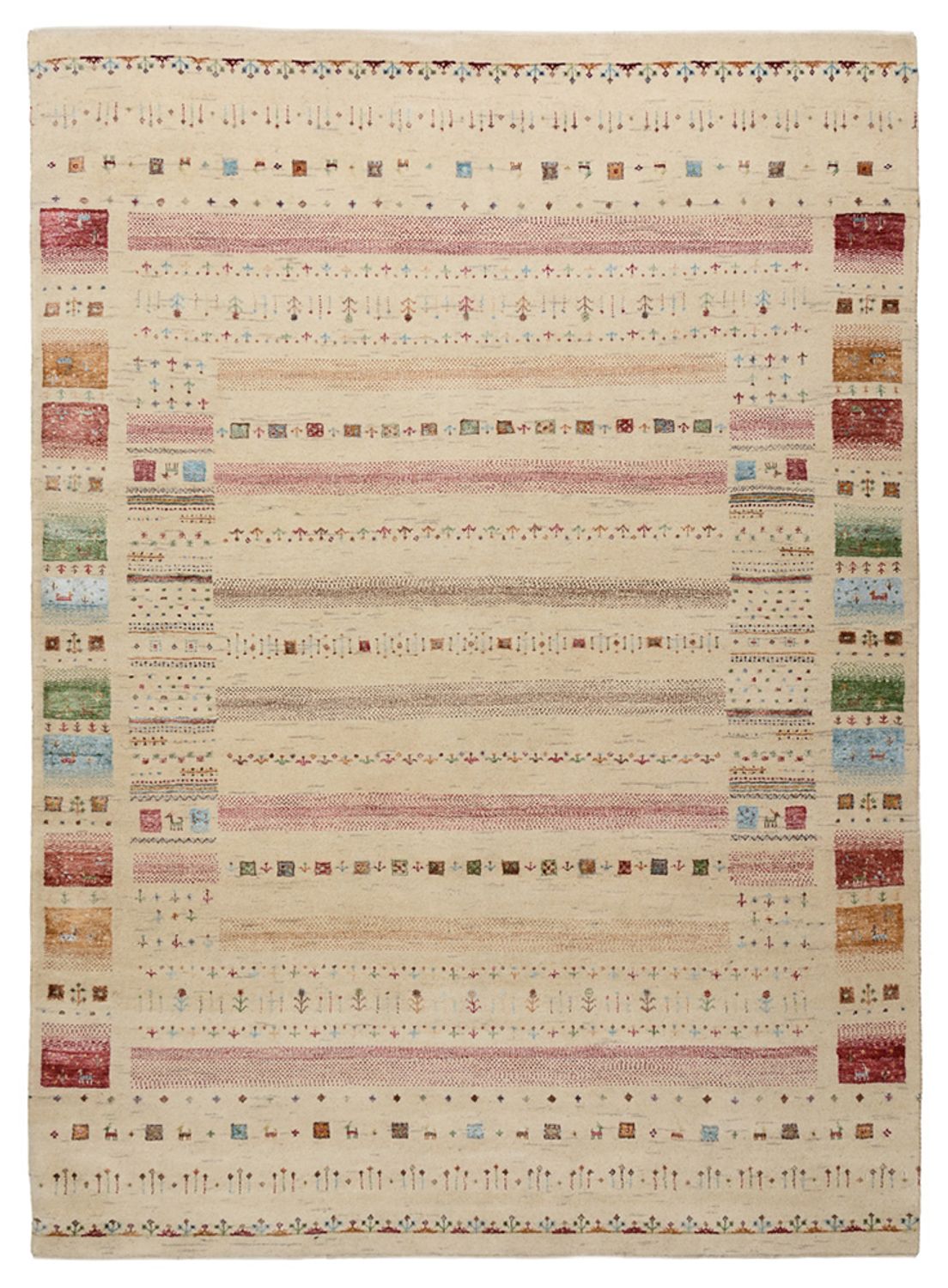 Dywan Gabbeh - Loribaft Indus - 239 x 174 cm - jasny beż