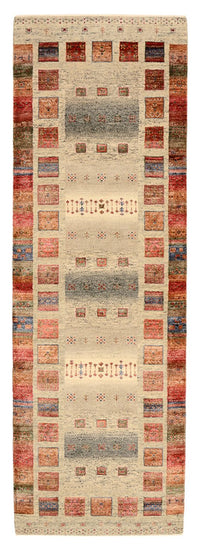 Biegacz Dywan Gabbeh - Loribaft Indus - 247 x 82 cm - wielokolorowy