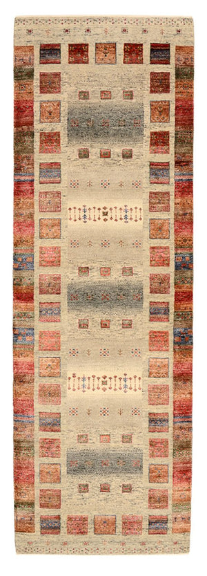 Biegacz Dywan Gabbeh - Loribaft Indus - 247 x 82 cm - wielokolorowy
