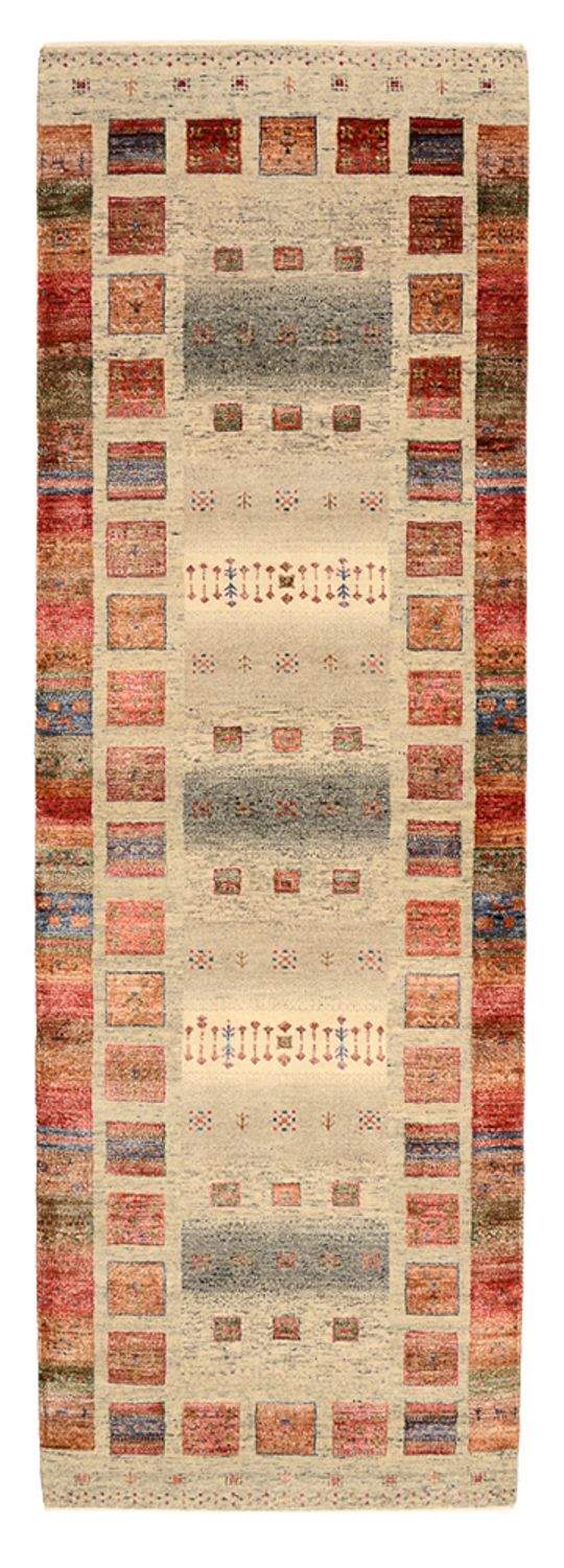 Biegacz Dywan Gabbeh - Loribaft Indus - 247 x 82 cm - wielokolorowy