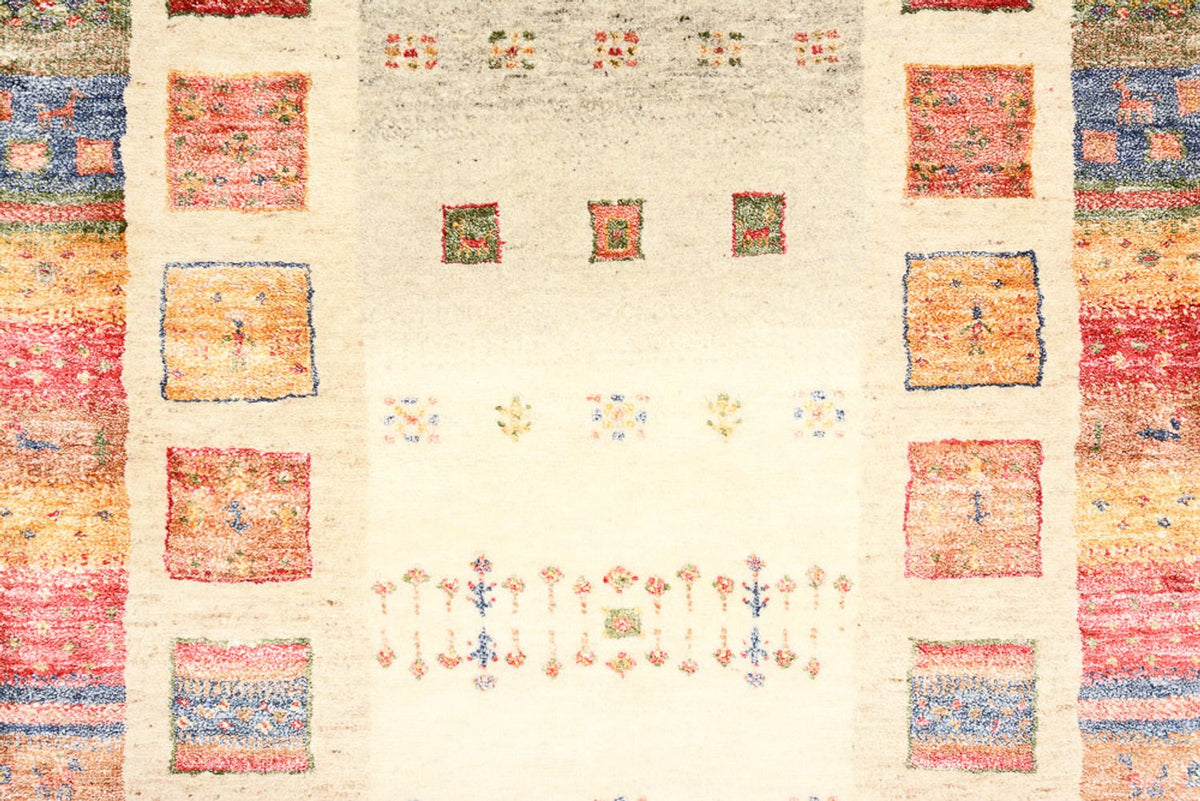 Biegacz Dywan Gabbeh - Loribaft Indus - 296 x 83 cm - wielokolorowy