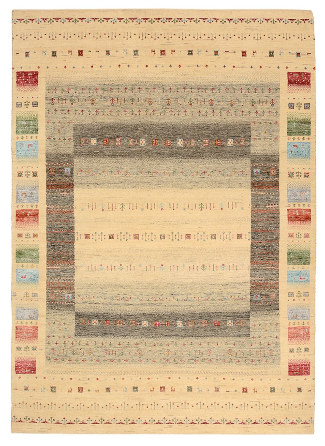 Dywan Gabbeh - Loribaft Indus - 243 x 171 cm - wielokolorowy