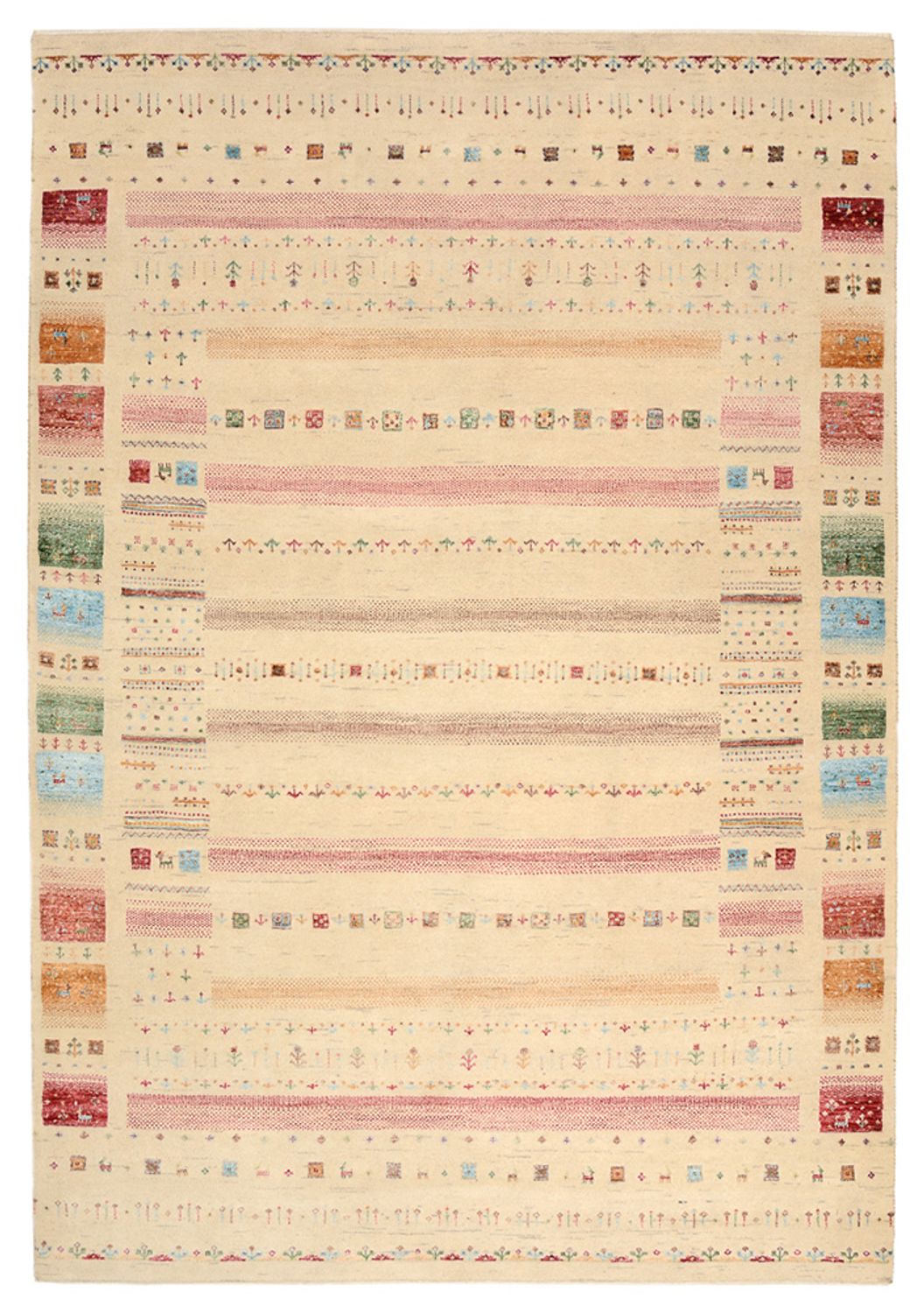 Dywan Gabbeh - Loribaft Indus - 246 x 171 cm - wielokolorowy