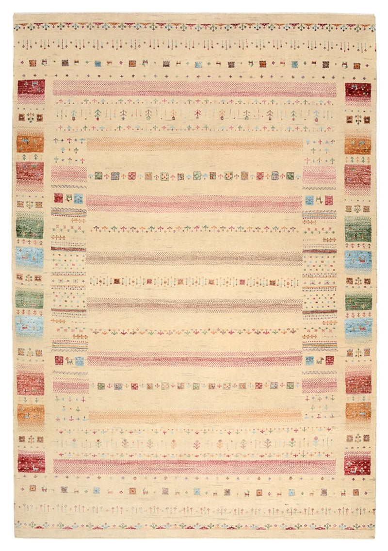 Dywan Gabbeh - Loribaft Indus - 246 x 171 cm - wielokolorowy