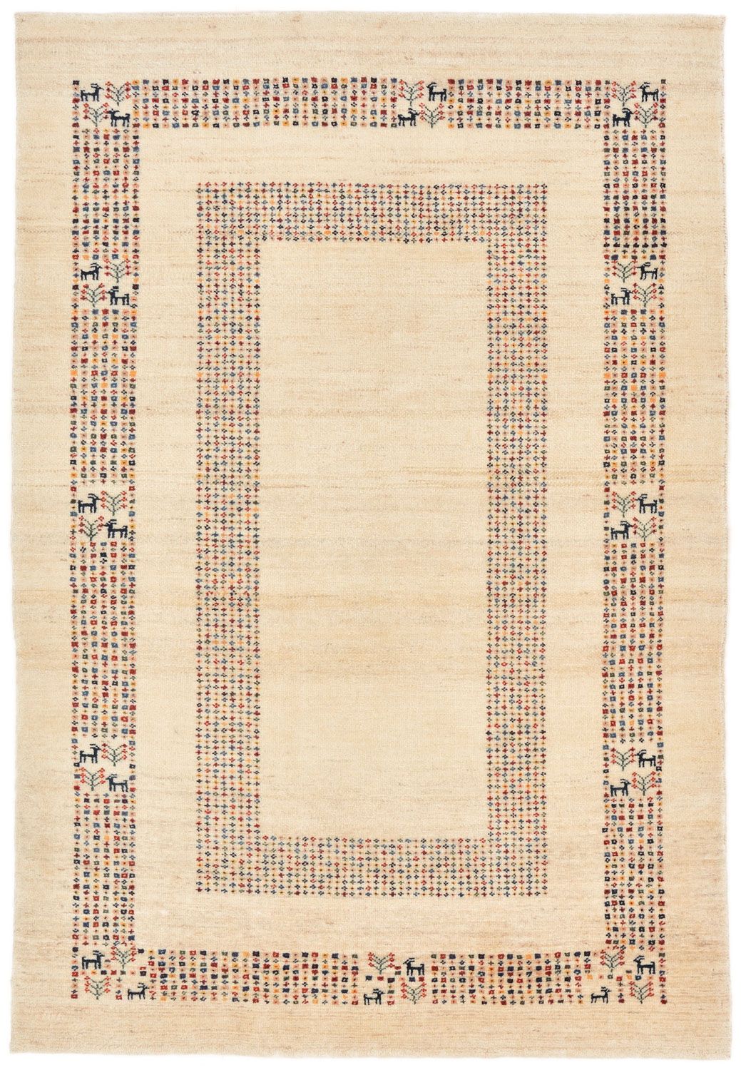 Dywan Gabbeh - Loribaft Perski - 180 x 120 cm - beżowy