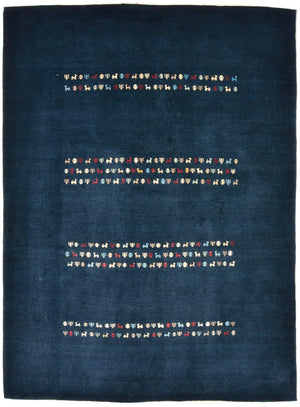 Dywan Gabbeh - Loribaft Perski - 209 x 154 cm - niebieski