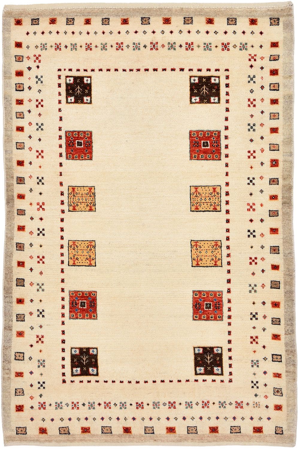 Dywan Gabbeh - Loribaft Perski - 127 x 84 cm - wielokolorowy