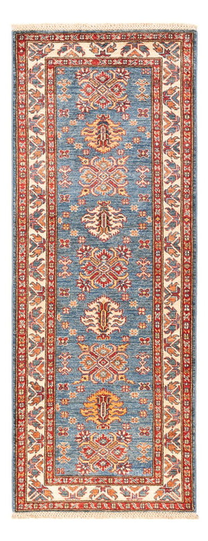 Biegacz Dywan Ziegler - Kazak - 200 x 76 cm - niebieski