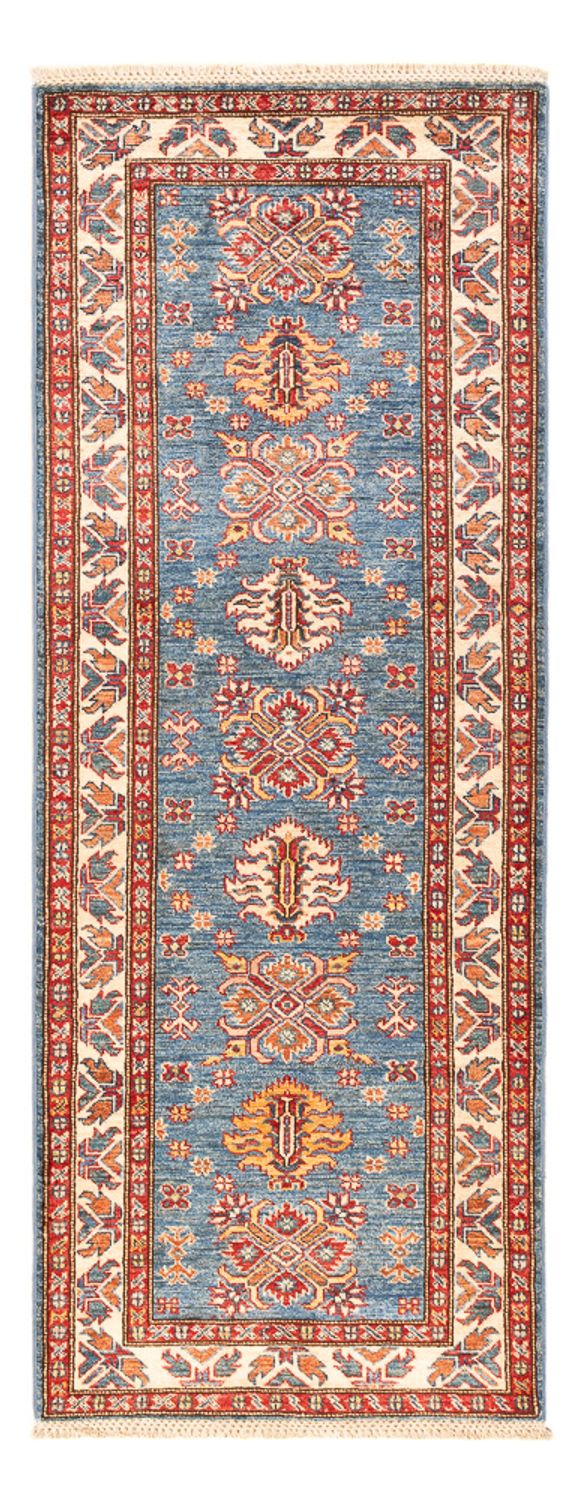 Biegacz Dywan Ziegler - Kazak - 200 x 76 cm - niebieski