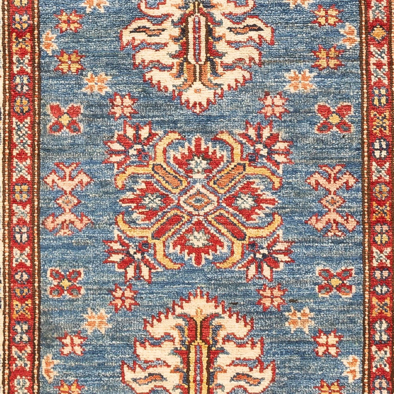 Biegacz Dywan Ziegler - Kazak - 200 x 76 cm - niebieski
