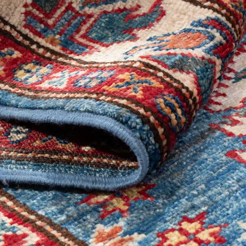 Biegacz Dywan Ziegler - Kazak - 200 x 76 cm - niebieski