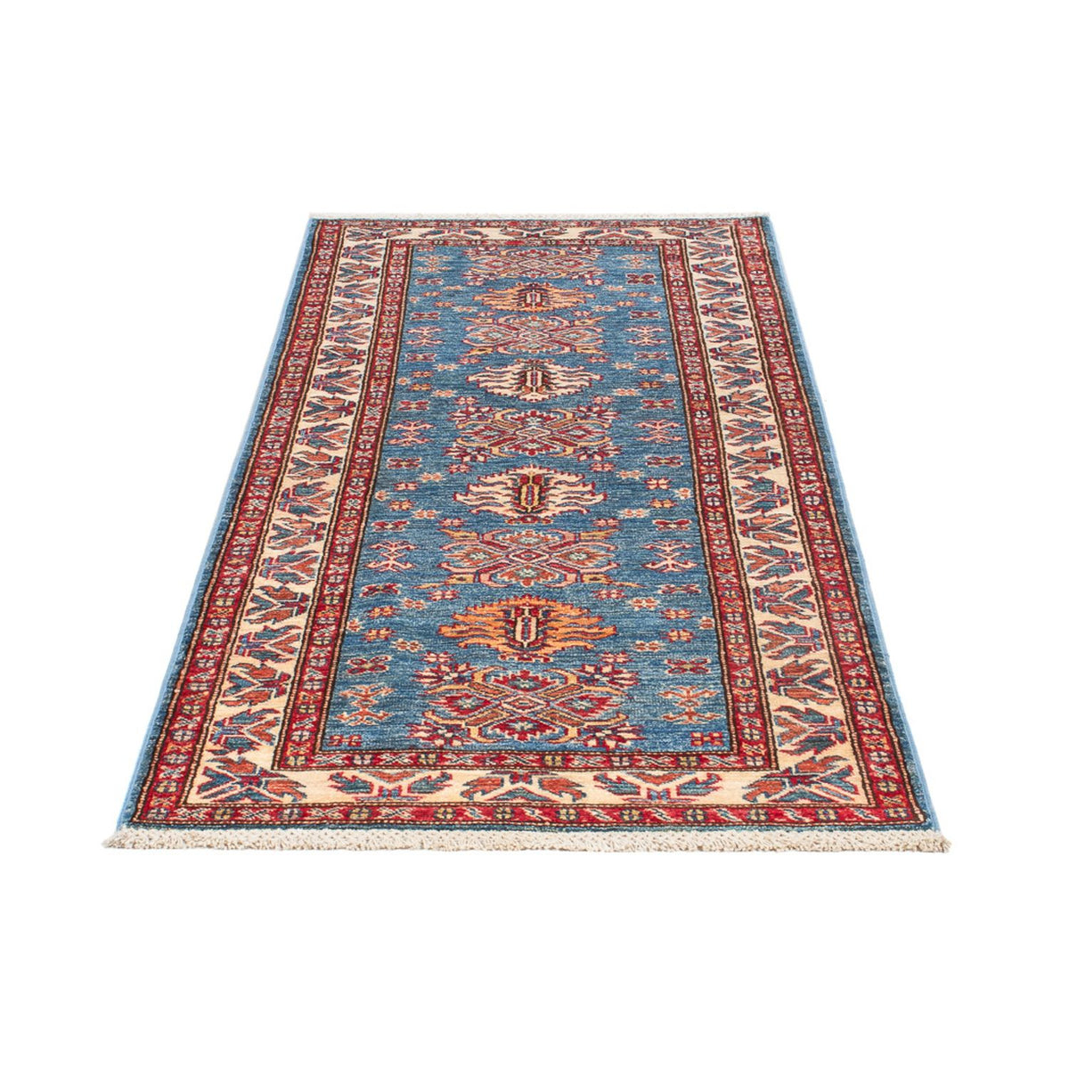 Biegacz Dywan Ziegler - Kazak - 200 x 76 cm - niebieski