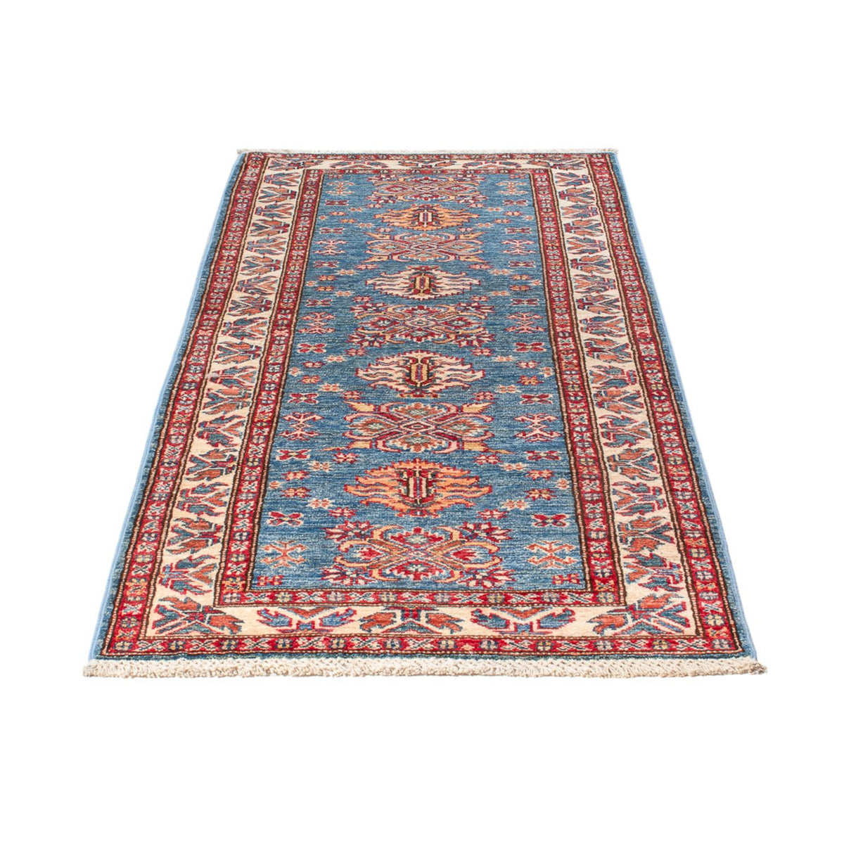 Biegacz Dywan Ziegler - Kazak - 202 x 72 cm - niebieski