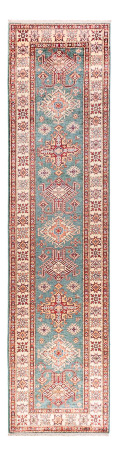Biegacz Dywan Ziegler - Kazak - 326 x 80 cm - turkusowy
