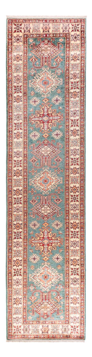 Biegacz Dywan Ziegler - Kazak - 326 x 80 cm - turkusowy