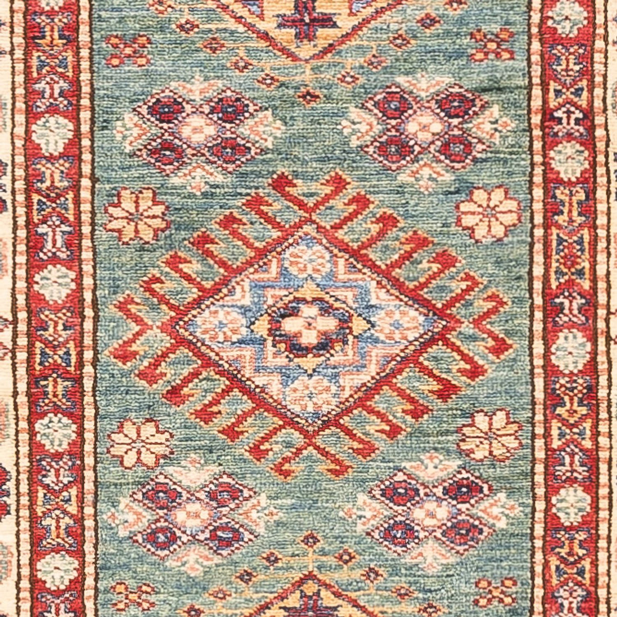 Biegacz Dywan Ziegler - Kazak - 294 x 84 cm - turkusowy