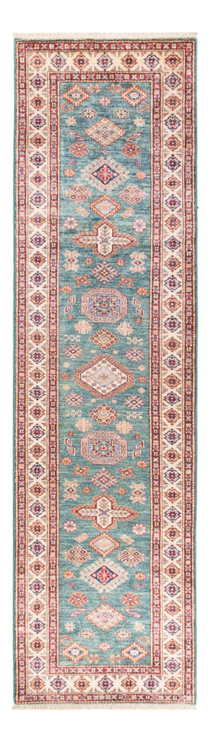 Biegacz Dywan Ziegler - Kazak - 303 x 80 cm - turkusowy