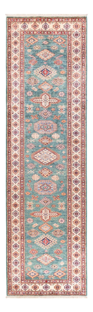 Biegacz Dywan Ziegler - Kazak - 302 x 83 cm - turkusowy