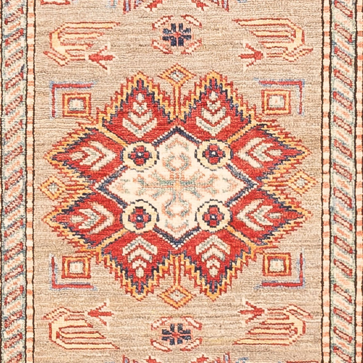 Biegacz Dywan Ziegler - Kazak - 293 x 81 cm - ciemny beż