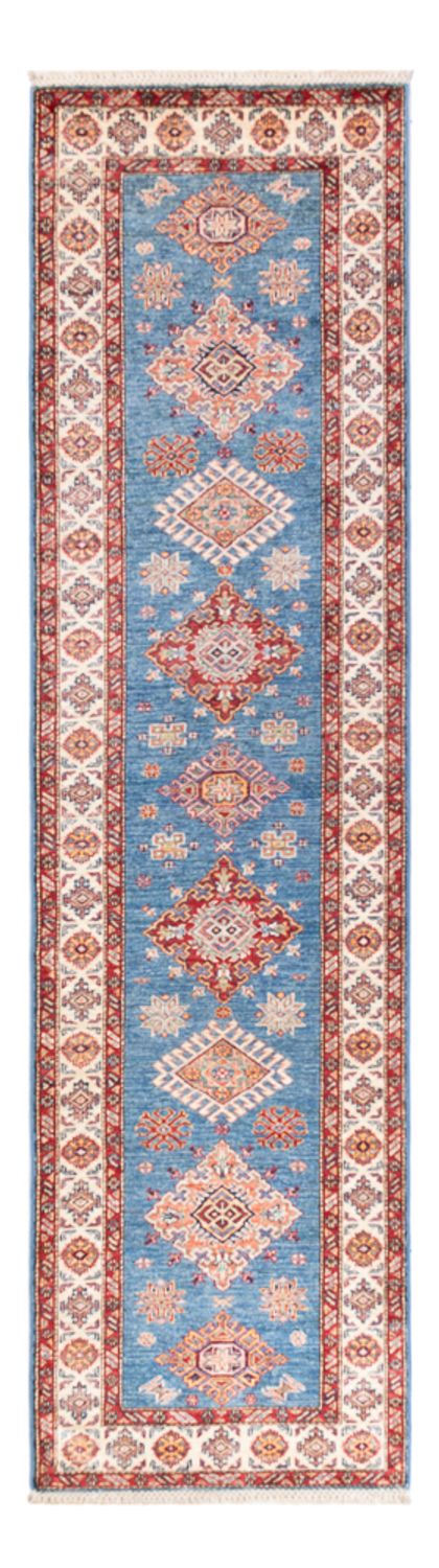 Biegacz Dywan Ziegler - Kazak - 305 x 79 cm - niebieski