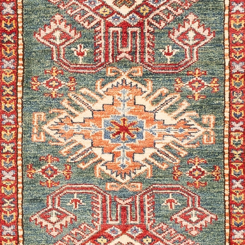 Biegacz Dywan Ziegler - Kazak - 298 x 81 cm - zielona