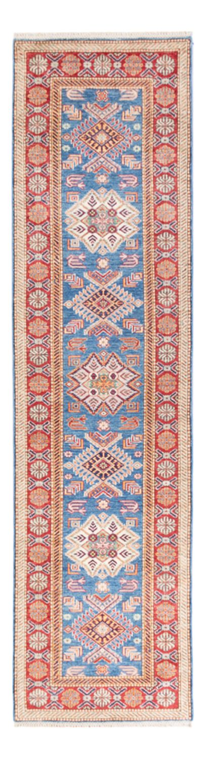 Biegacz Dywan Ziegler - Kazak - 302 x 79 cm - niebieski