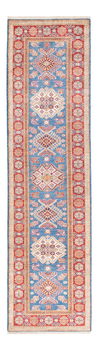 Biegacz Dywan Ziegler - Kazak - 302 x 80 cm - niebieski