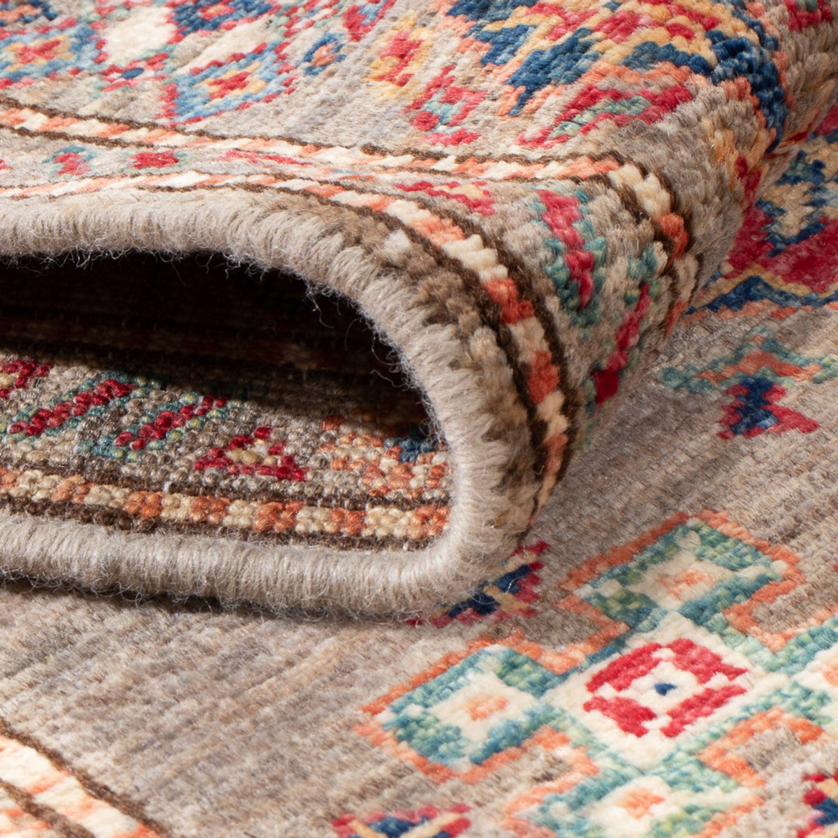 Biegacz Dywan Ziegler - Kazak - 297 x 79 cm - ciemny beż