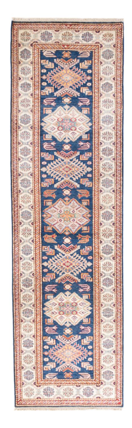 Biegacz Dywan Ziegler - Kazak - 302 x 84 cm - niebieski