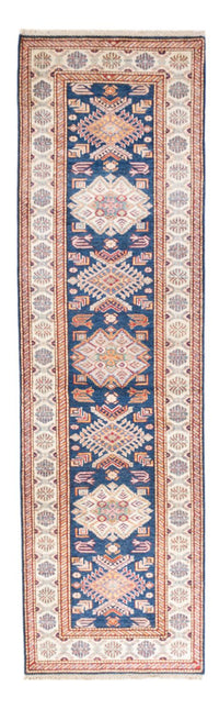Biegacz Dywan Ziegler - Kazak - 302 x 84 cm - niebieski