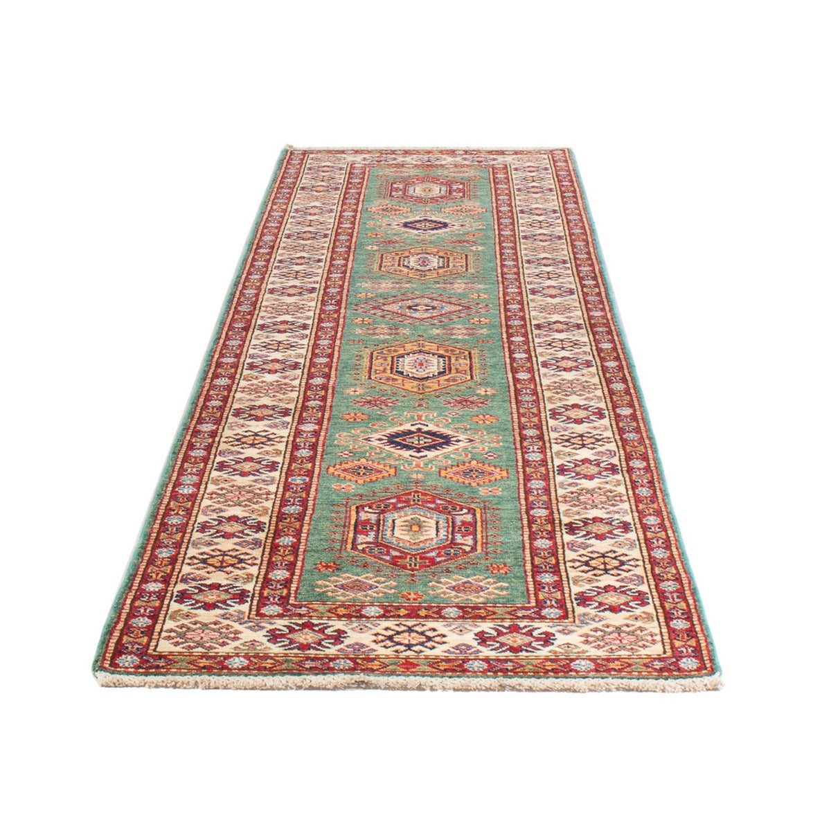 Biegacz Dywan Ziegler - Kazak - 311 x 77 cm - zielona