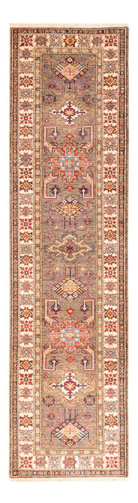 Biegacz Dywan Ziegler - Kazak - 305 x 79 cm - ciemny beż