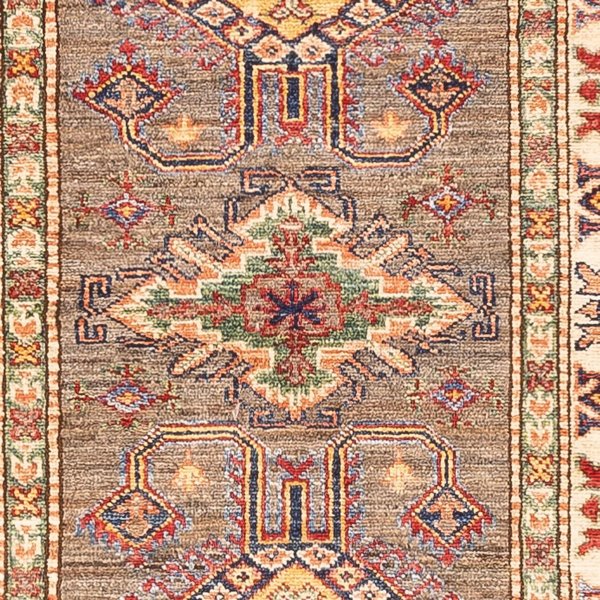 Biegacz Dywan Ziegler - Kazak - 305 x 79 cm - ciemny beż