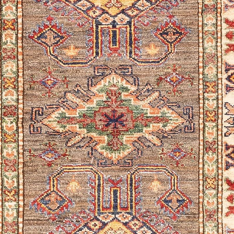 Biegacz Dywan Ziegler - Kazak - 305 x 79 cm - ciemny beż