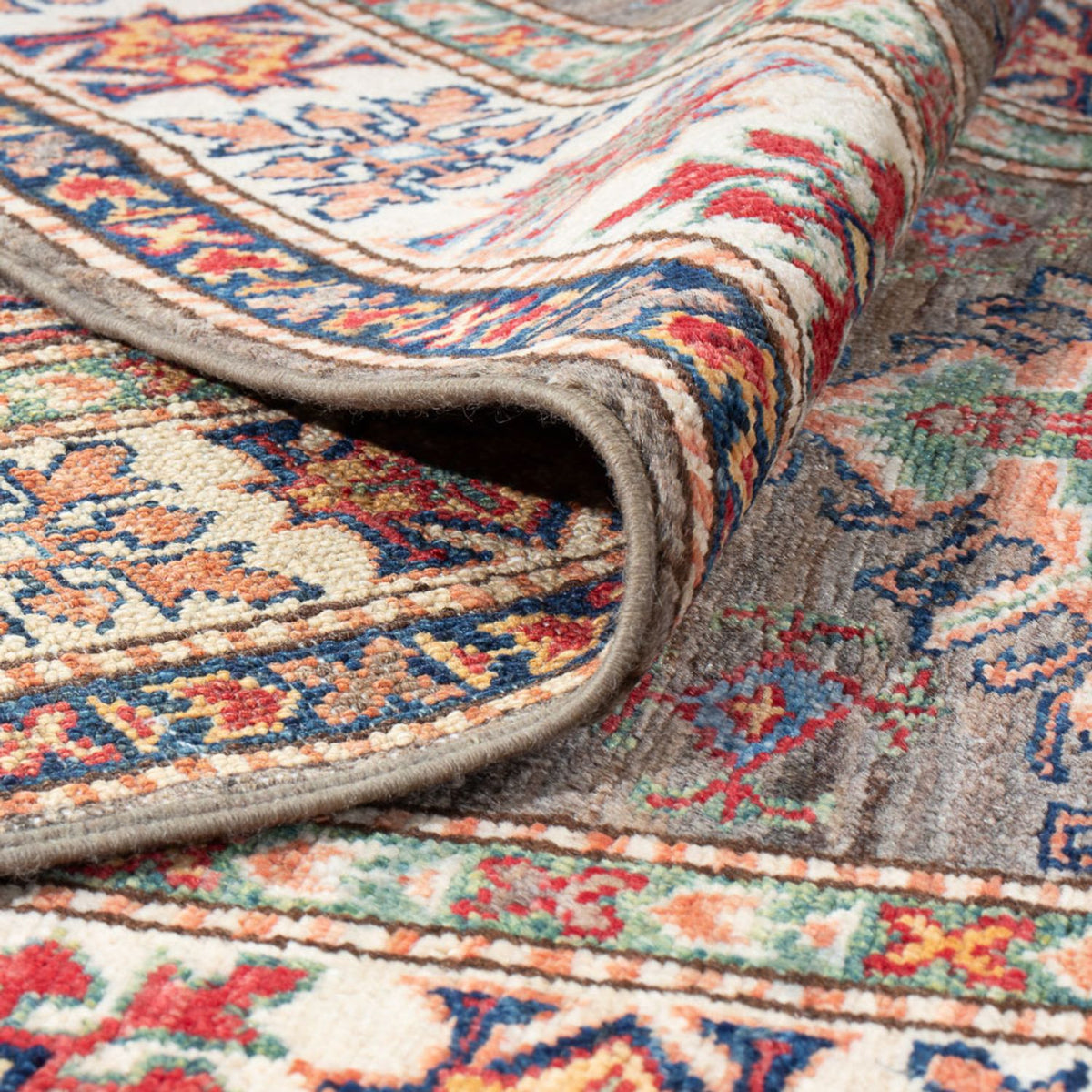 Biegacz Dywan Ziegler - Kazak - 308 x 80 cm - ciemny beż