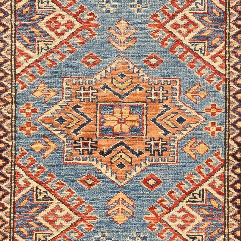 Biegacz Dywan Ziegler - Kazak - 312 x 75 cm - turkusowy