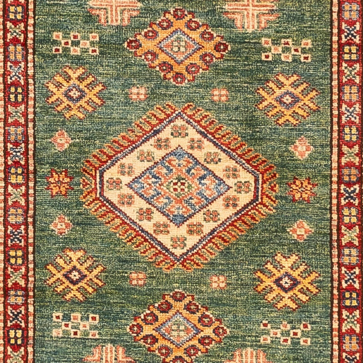 Biegacz Dywan Ziegler - Kazak - 302 x 78 cm - zielona