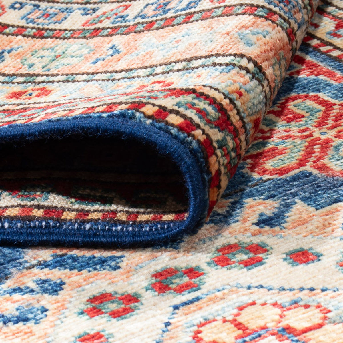 Biegacz Dywan Ziegler - Kazak - 304 x 80 cm - ciemnoniebieski