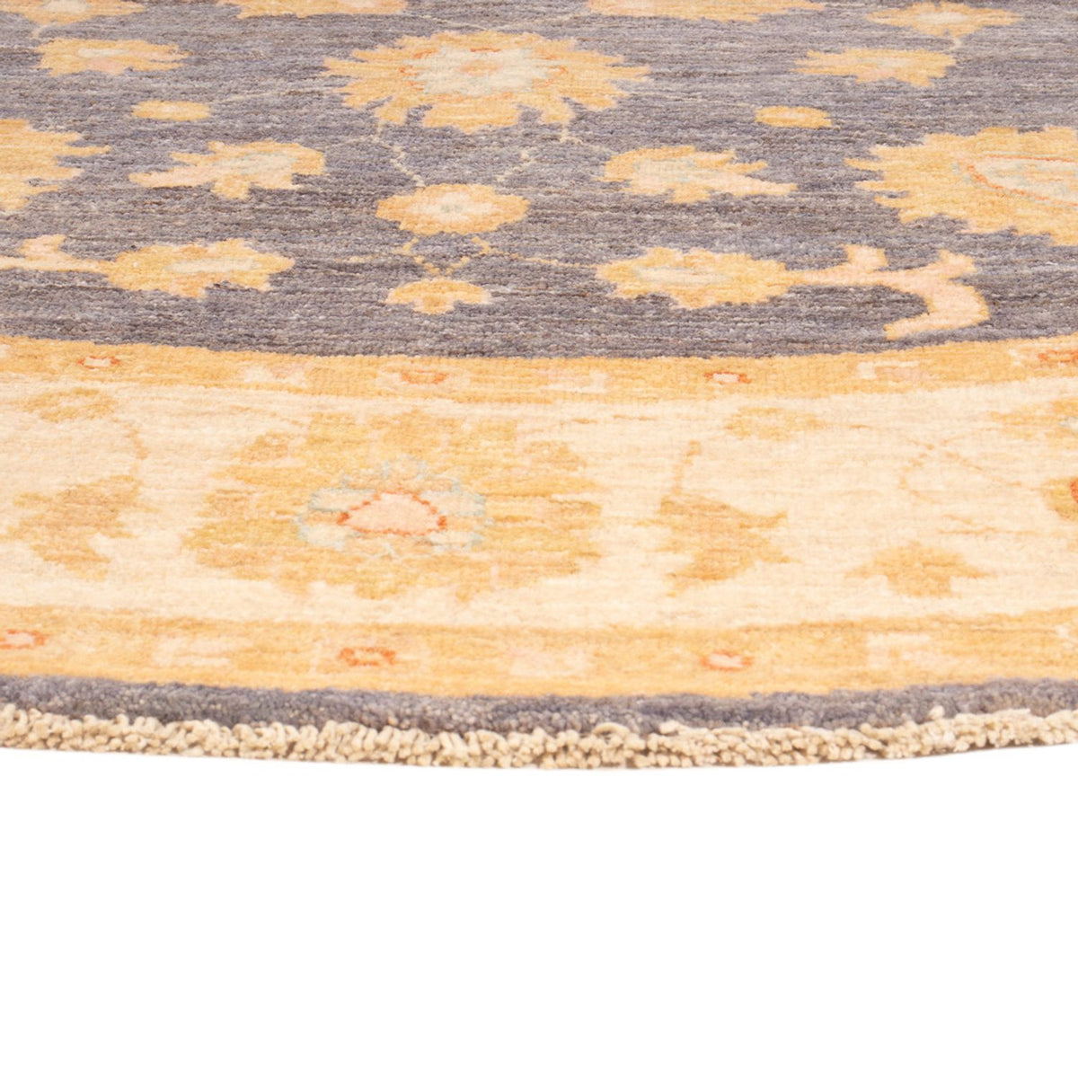 Dywan Zieglera okrągły  - 198 x 196 cm - morski błękit