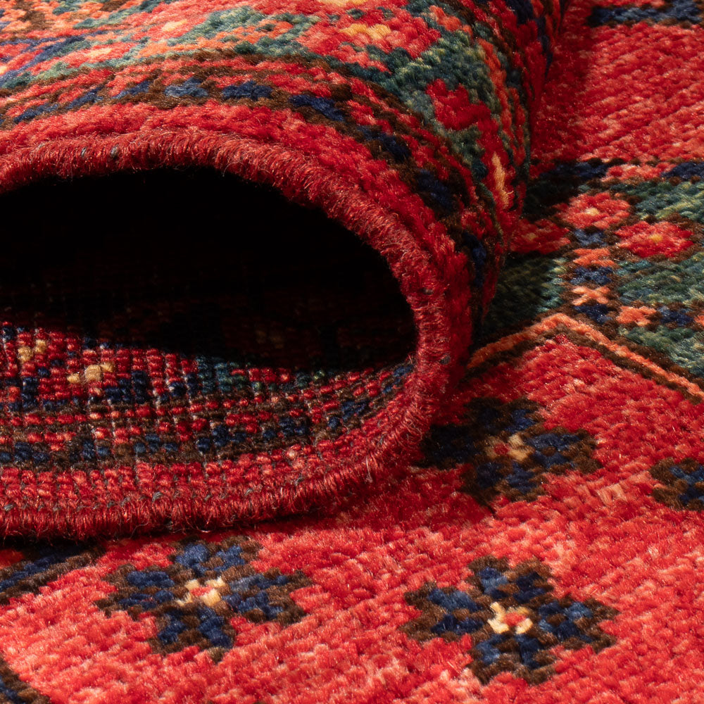 Biegacz Afgański dywan - Kunduz - 260 x 83 cm - czerwony