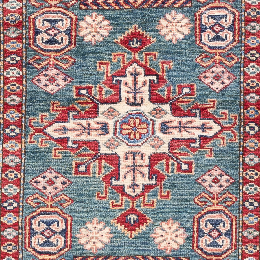 Biegacz Dywan Ziegler - Kazak - 253 x 78 cm - ciemnoniebieski