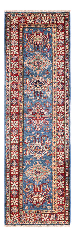Biegacz Dywan Ziegler - Kazak - 242 x 73 cm - niebieski
