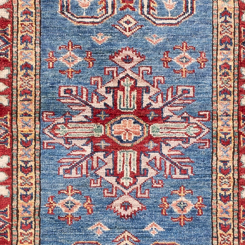 Biegacz Dywan Ziegler - Kazak - 242 x 73 cm - niebieski