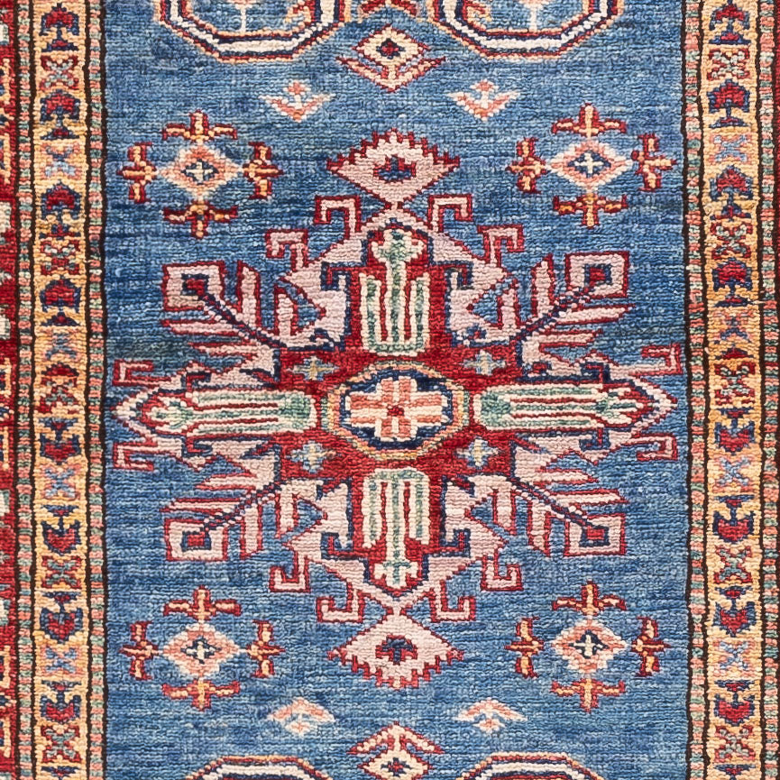 Biegacz Dywan Ziegler - Kazak - 240 x 75 cm - niebieski