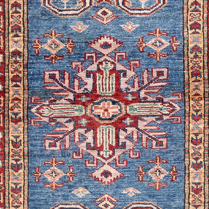 Biegacz Dywan Ziegler - Kazak - 240 x 75 cm - niebieski