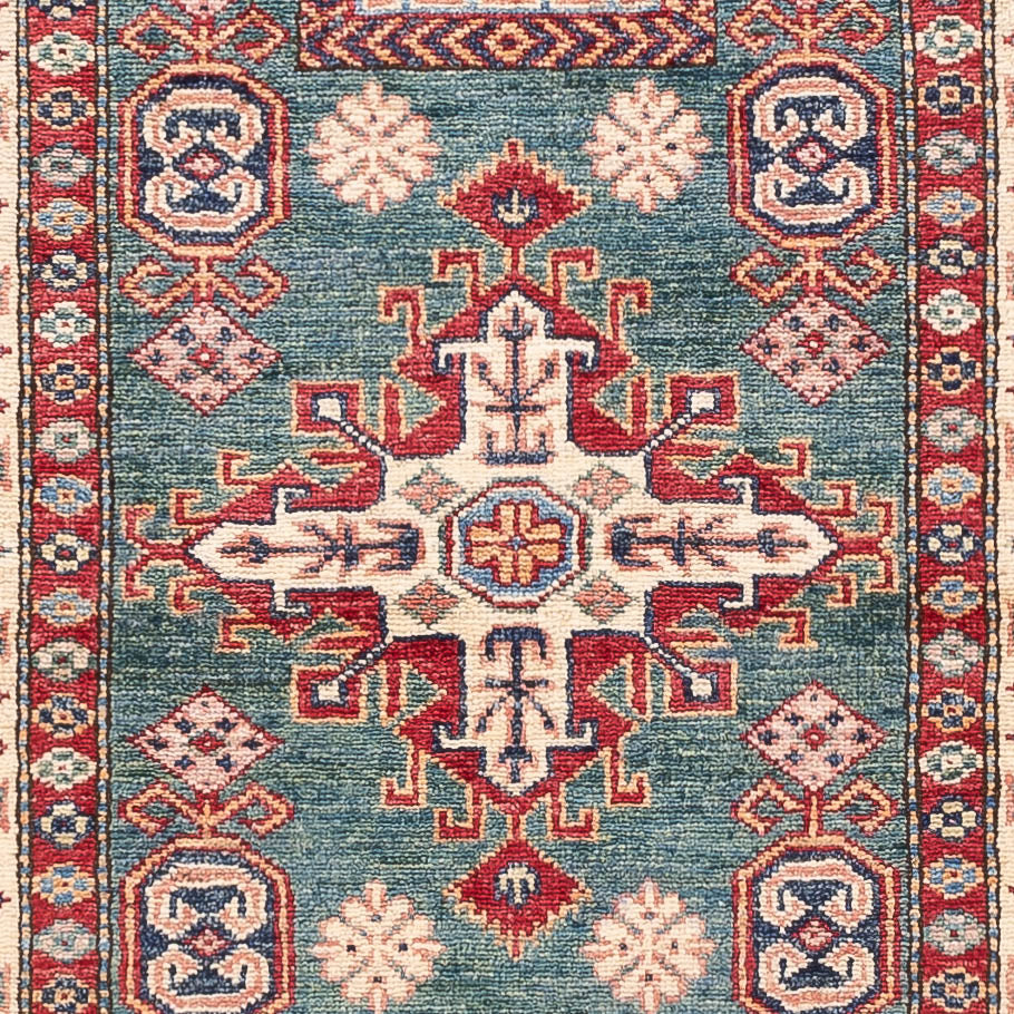Biegacz Dywan Ziegler - Kazak - 253 x 79 cm - ciemna zieleń